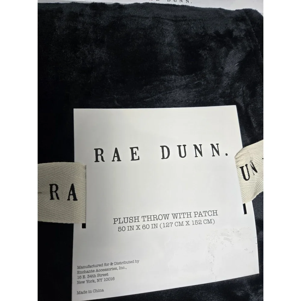 Rae Dunn Printed plush throw blanket soft NEW Spooky‎ black Halloween